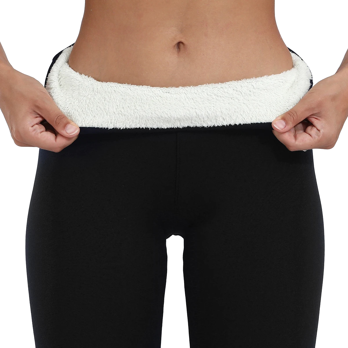 Thermo-Leggings in Schwarz, ohne Taschen