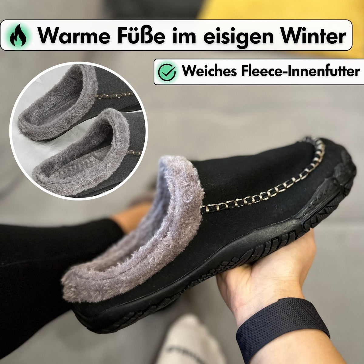 Detailansicht des weichen Fleece-Innenfutters