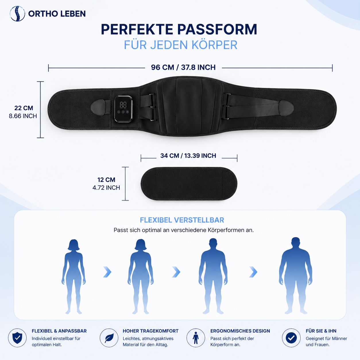 OrthoTherm Pro™ – Intelligenter Wärme- & Massagegürtel
