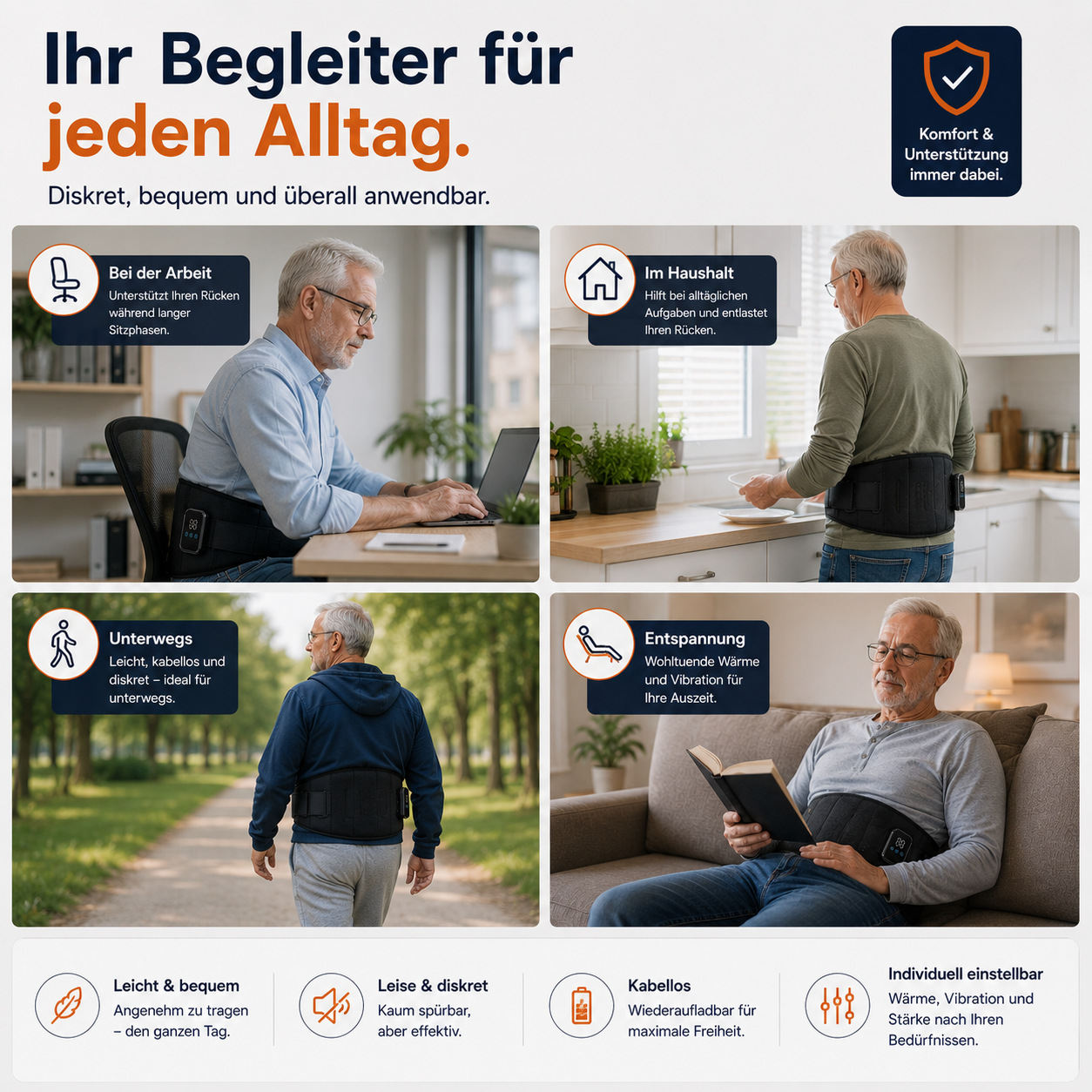 OrthoTherm Pro™ – Intelligenter Wärme- & Massagegürtel