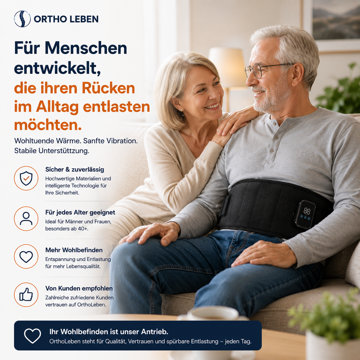 OrthoTherm Pro™ – Intelligenter Wärme- & Massagegürtel
