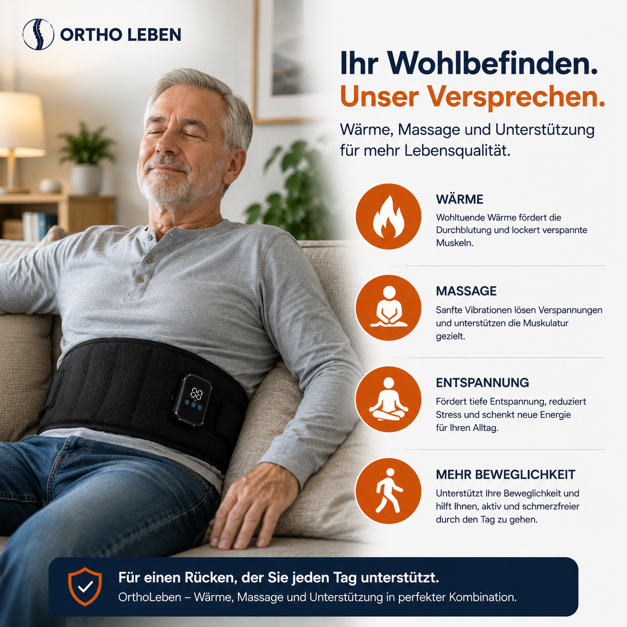 OrthoTherm Pro™ – Intelligenter Wärme- & Massagegürtel