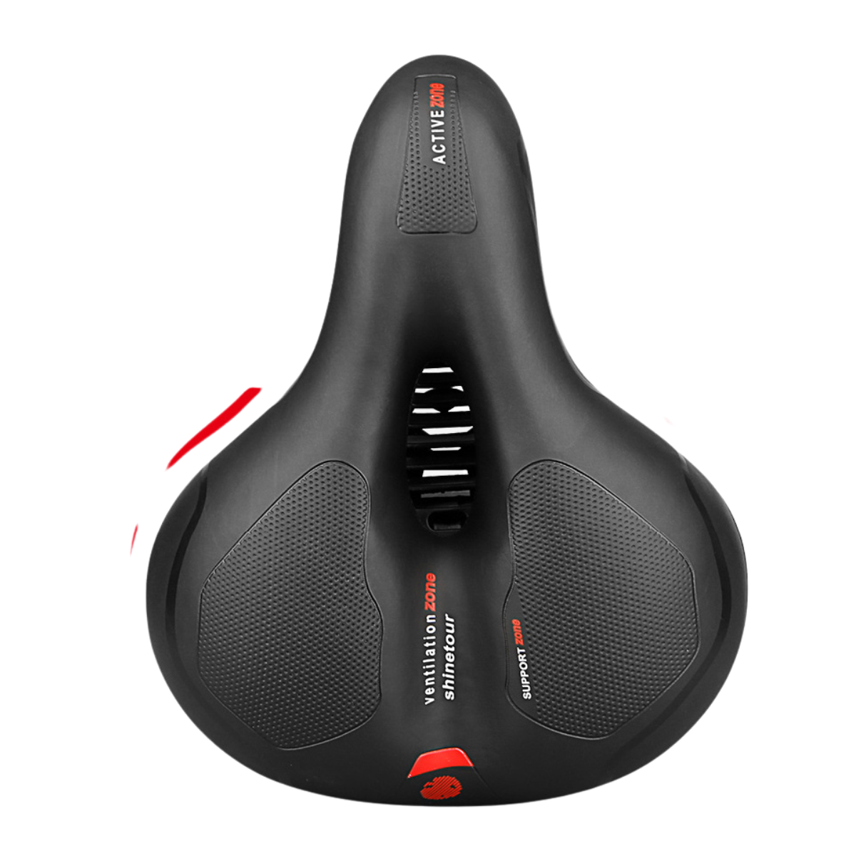 Fahrradsattel von oben mit Belüftungskanal