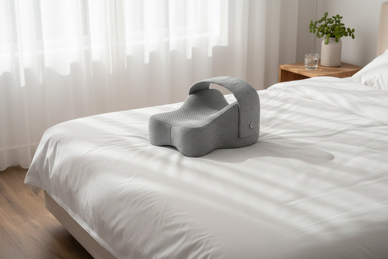 Kniekissen auf dem Bett