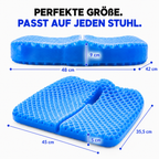 Maßgrafik des Waben-Gel-Sitzkissens: Standard 45 x 35,5 x 5 cm und Plus 48 x 42 x 9 cm